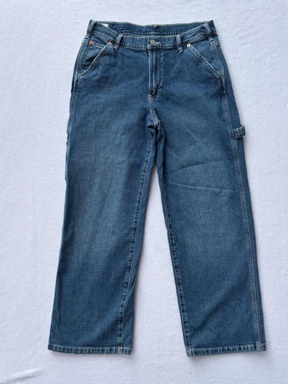 GAP 90’s Carpenter Medium Wash Baggy Blue Denim Jeans Sz 28 6P Oversized Skater